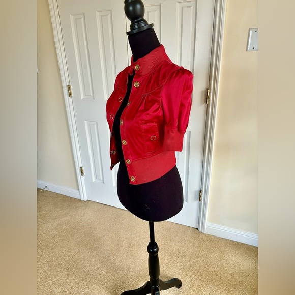 Wine Red / Burgundy 3/4 Sleeves Jacket - Picture 3 of 6